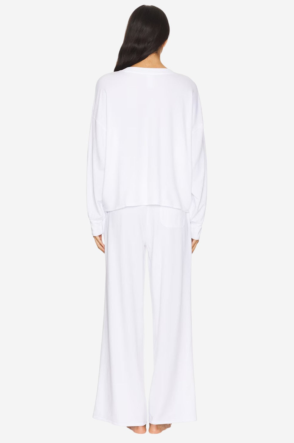 Sweatshirt & Wide Leg Pants Set - White - Shop Yu Fashion