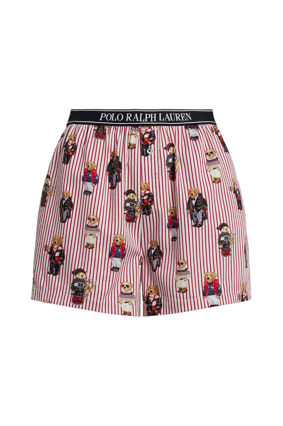 Polo Bear Striped Cotton Boxer - Red Bear