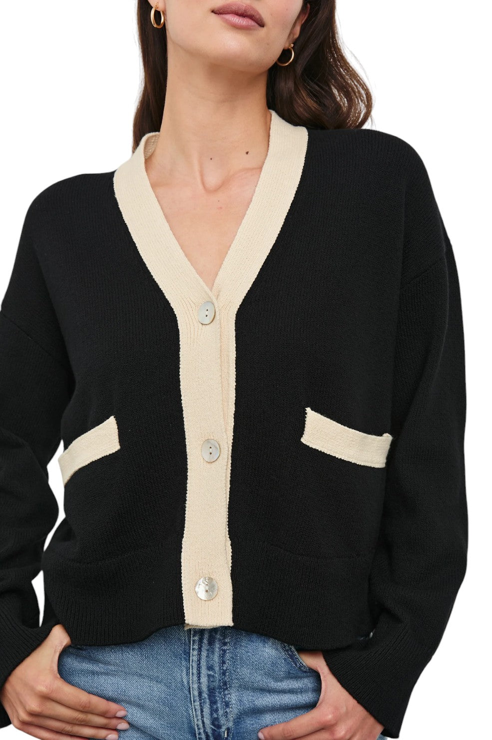 Geneva Cardigan - Black Ivory