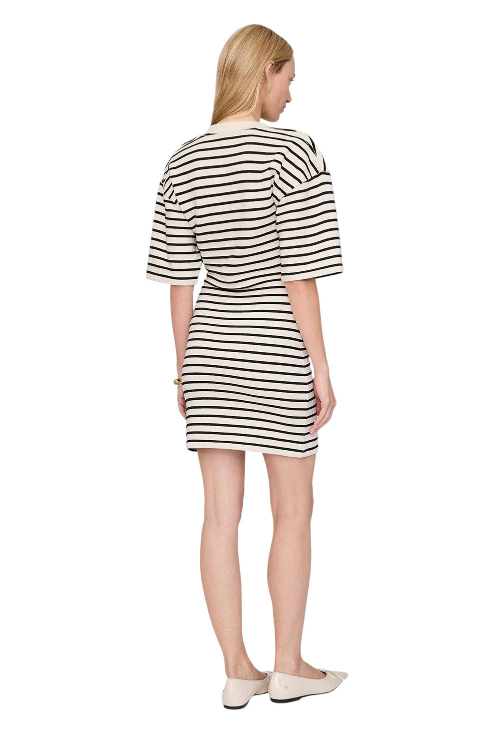 Mona Dress - Black Stripe French Terry