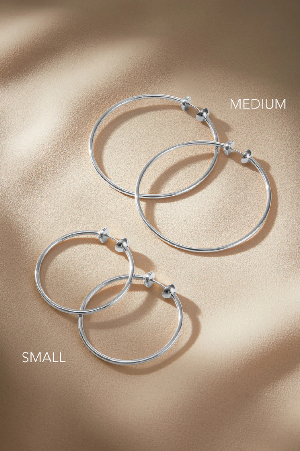 Small Icon Hoops - Silver