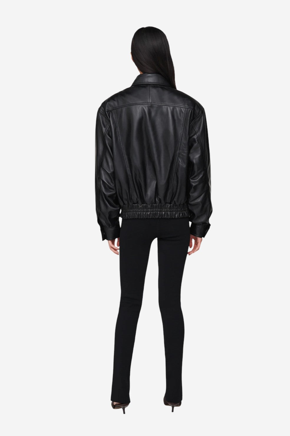 *PRE-ORDER* Florence Leather Bomber - Black - Shop Yu Fashion