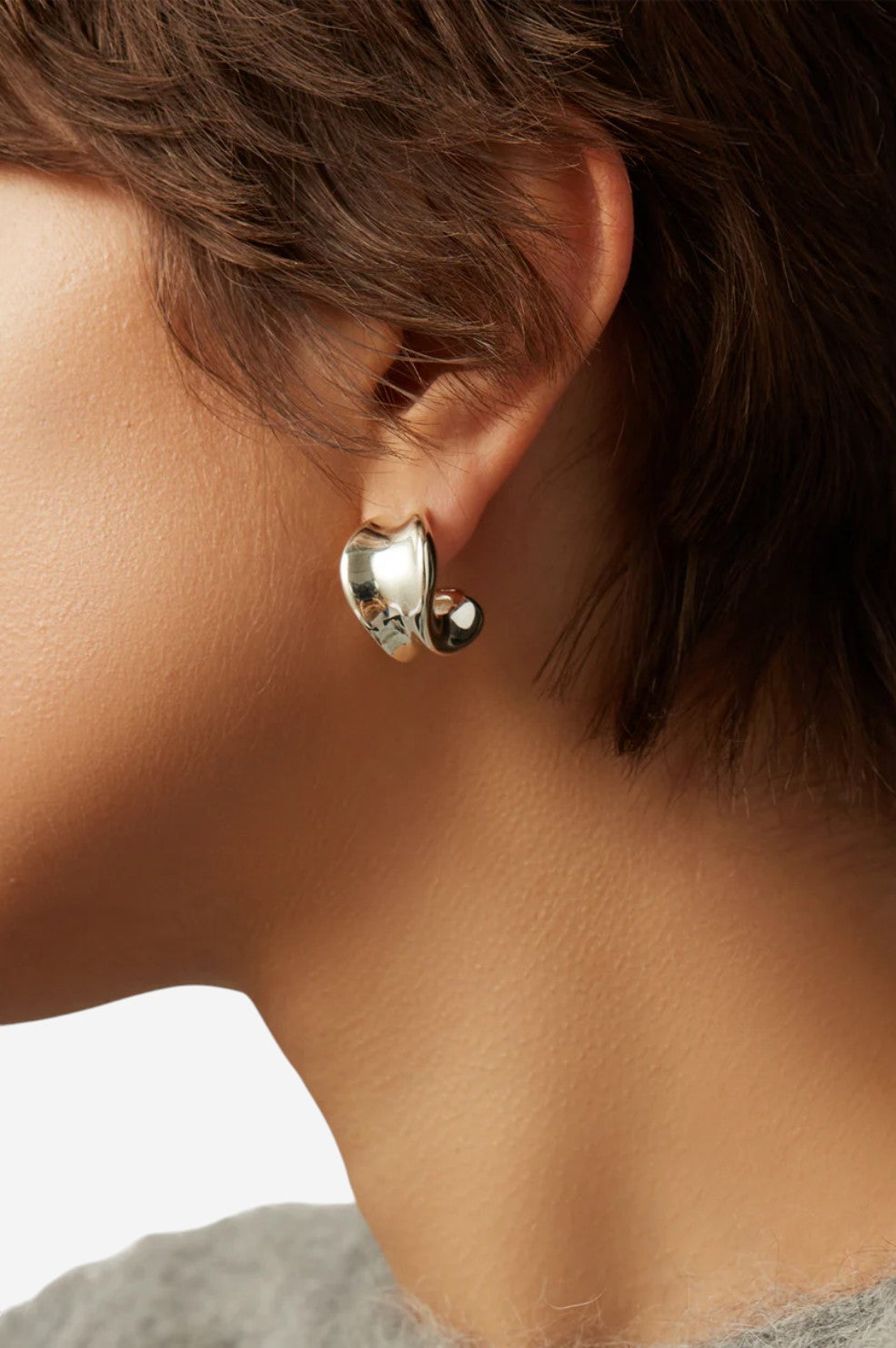 Chunky Doune Hoops - Silver - Shop Yu Fashion