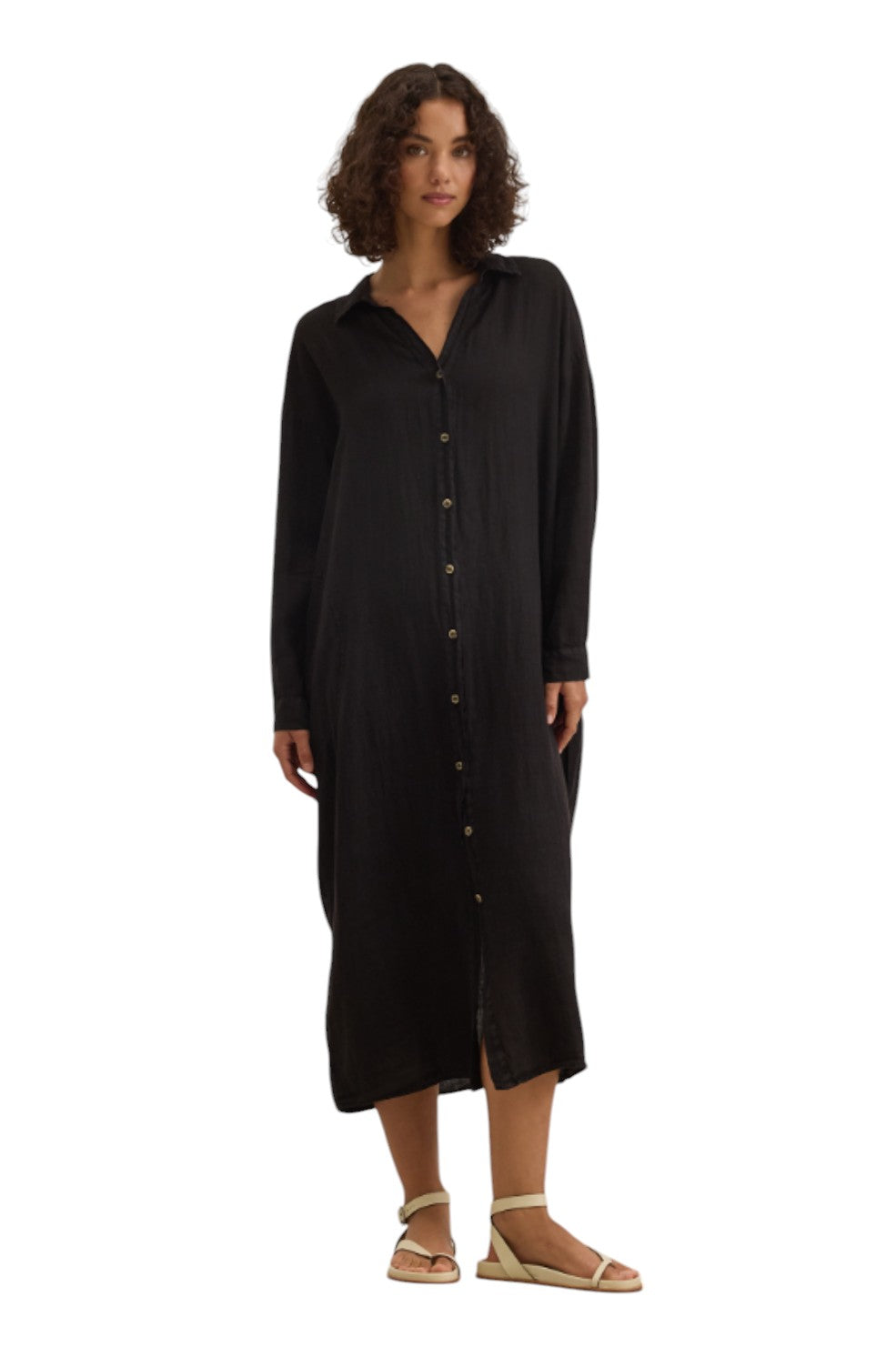 Velvet X Cleo Wade Nicole Woven Linen Dress - Black