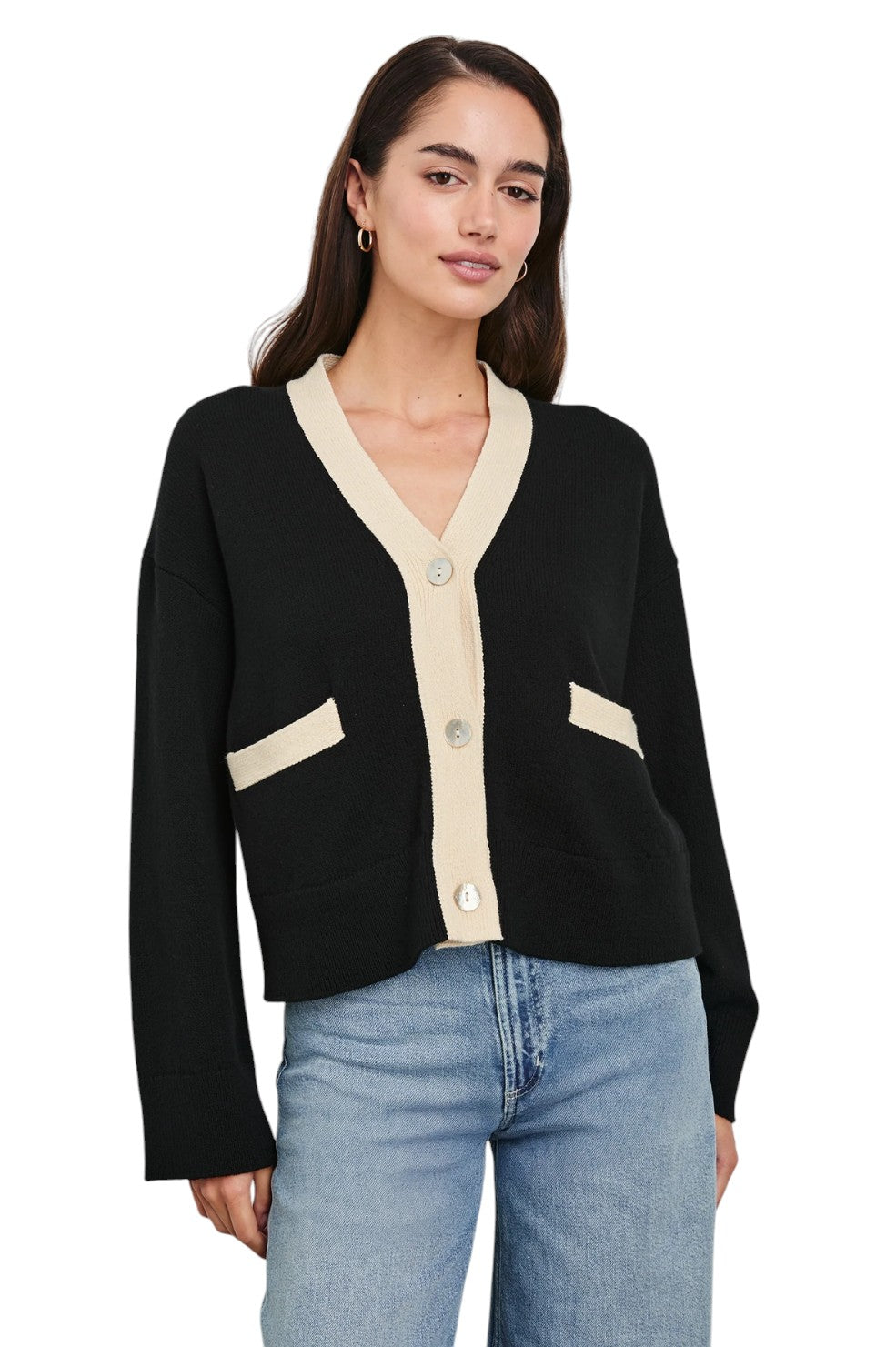 Geneva Cardigan - Black Ivory