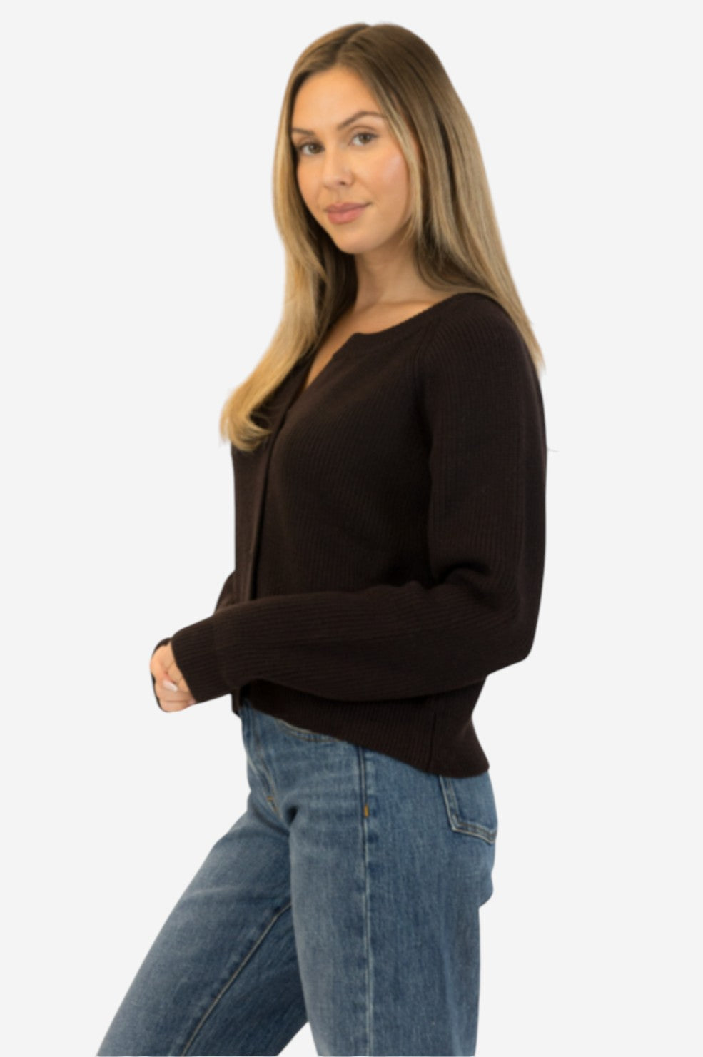 Belle Cardigan - Chocolate - Shop Yu Fashion