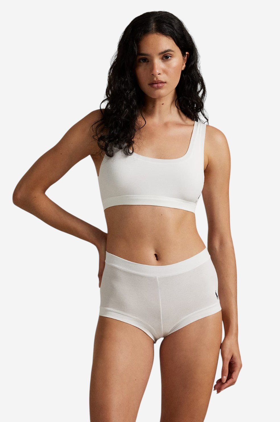 Stretch-Cotton Girl Short - White - Shop Yu Fashion
