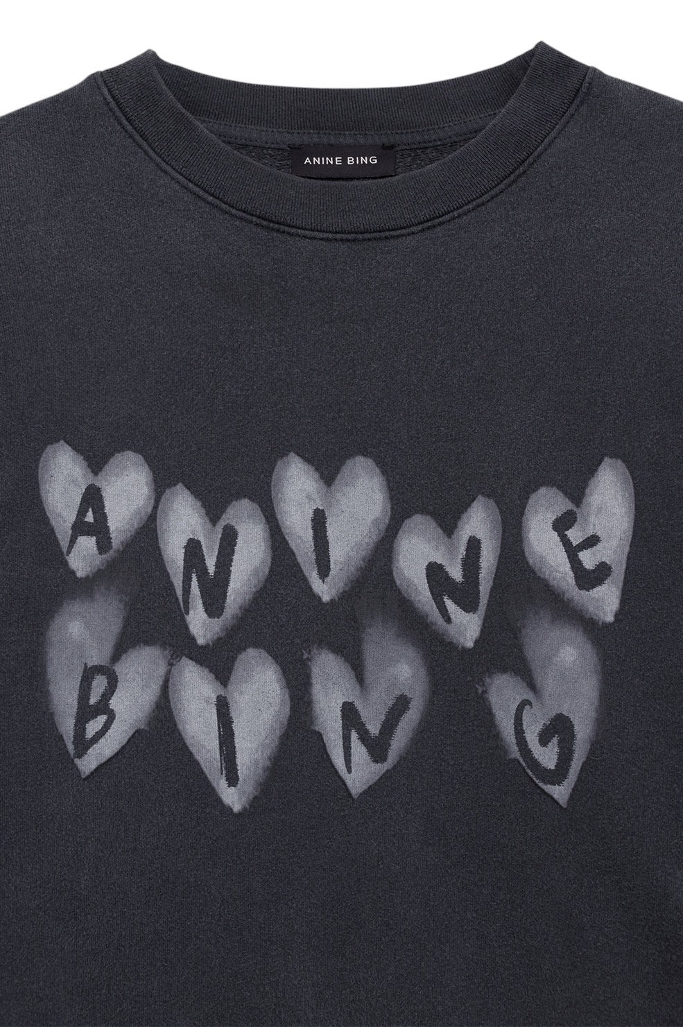 *PREORDER* Spencer Sweatshirt Hearts - Washed Black