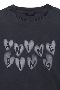 *PREORDER* Spencer Sweatshirt Hearts - Washed Black