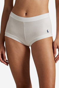 Stretch-Cotton Girl Short - White - Shop Yu Fashion