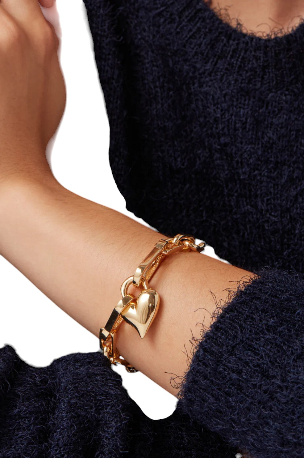 Padlock Heart Chain Bracelet - Gold