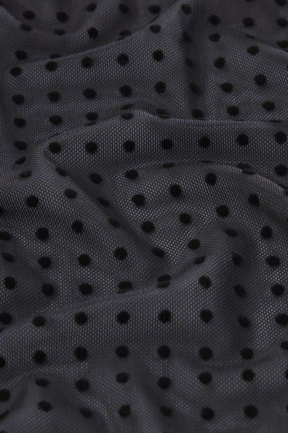 The Mesh Polka Dot Top - Black