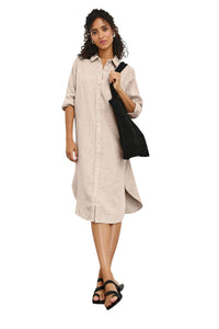 Val Linen Dress - Heathered Flax