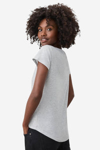 Abbie Crewneck Tee - Heather Grey