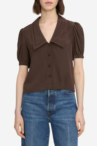 The Sailor Blouse - Coffee - Shop Yu Fashion
