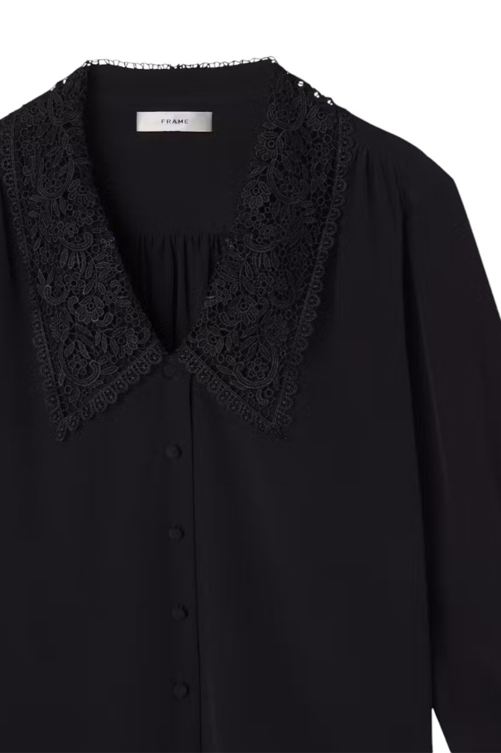 Lace Collar Blouse - Black