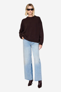*PRE-ORDER* Lee Crew Sweater - Deep Bown - Shop Yu Fashion
