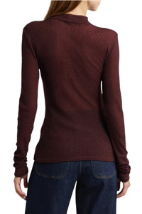 Mesh Lace Turtleneck - Deep Burgundy