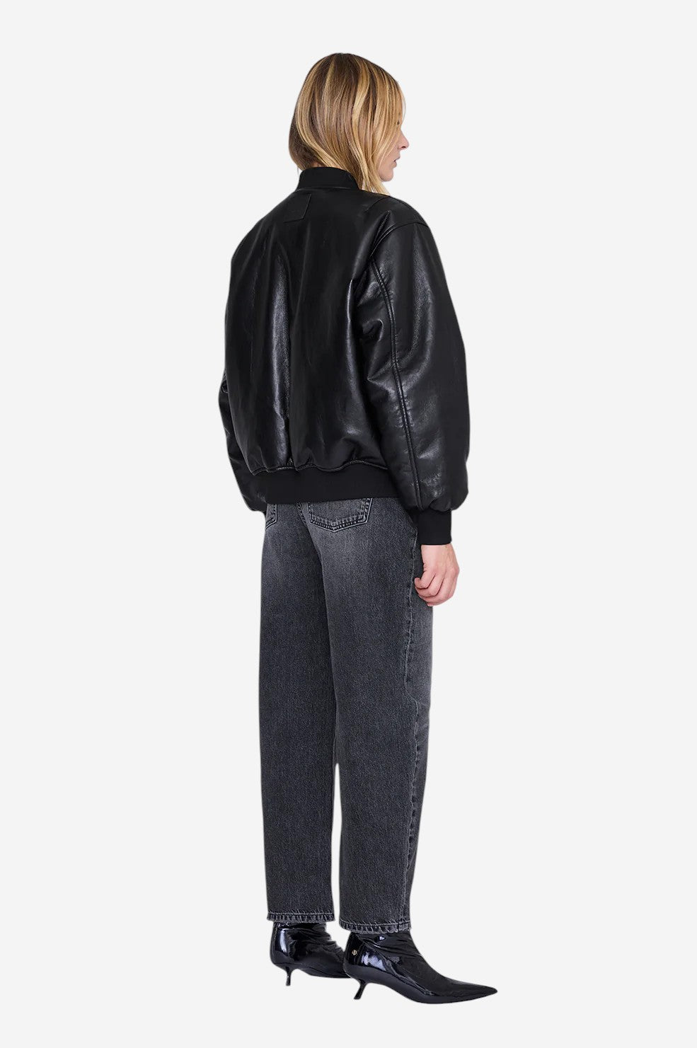 Leon Bomber - Black Recycled Leather