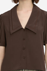 The Sailor Blouse - Coffee - Shop Yu Fashion