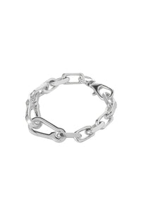 Padlock Heart Chain Bracelet - Silver