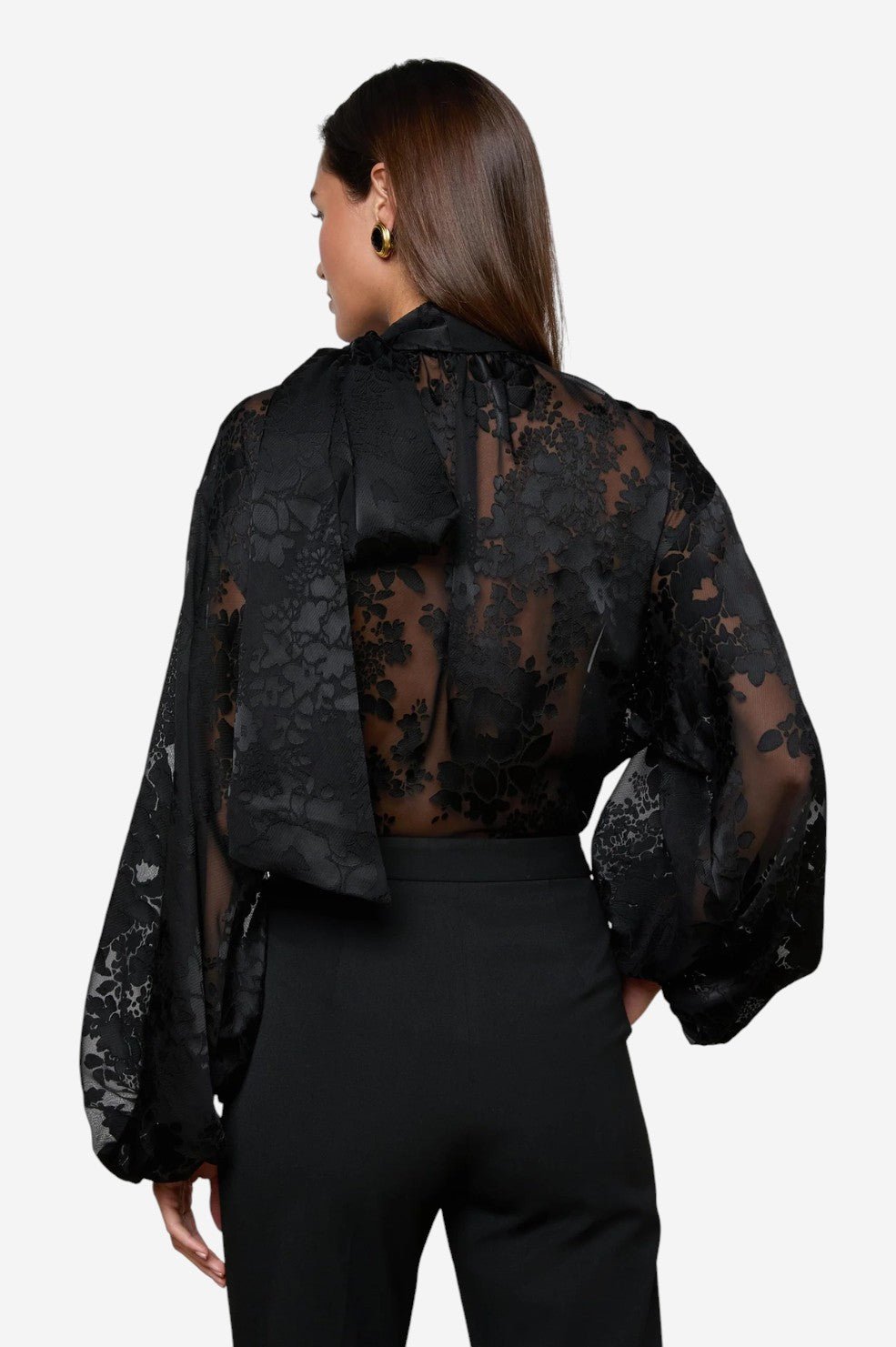 Rhett Burnout Satin Blouse - Black