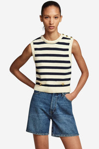 The Harbor Vest - Navy Multi - Shop Yu Fashion
