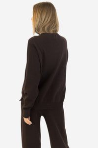 Claret Crewneck Pullover - Chocolate Brown - Shop Yu Fashion