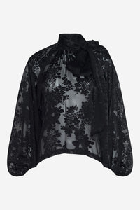 Rhett Burnout Satin Blouse - Black