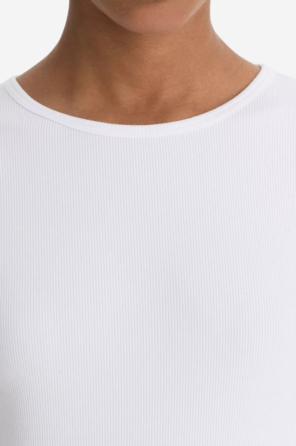 Elbow-Sleeve Crew Neck T-Shirt - Optic White - Shop Yu Fashion