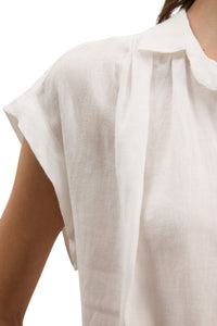 Elowen Woven Linen Top - White