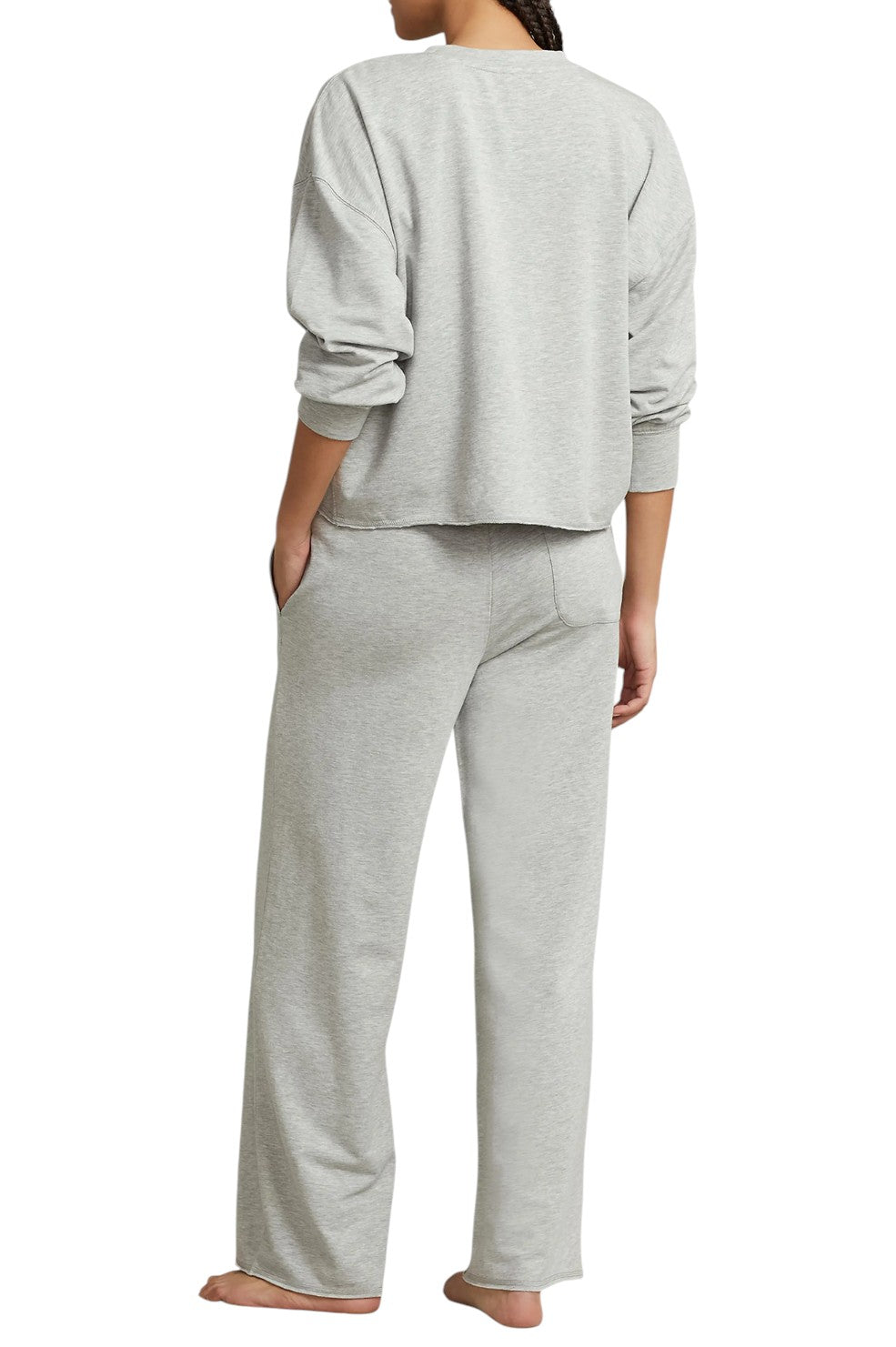 Sweatshirt & Wide Leg Set - Heather Grey - Shop Yu Fashion