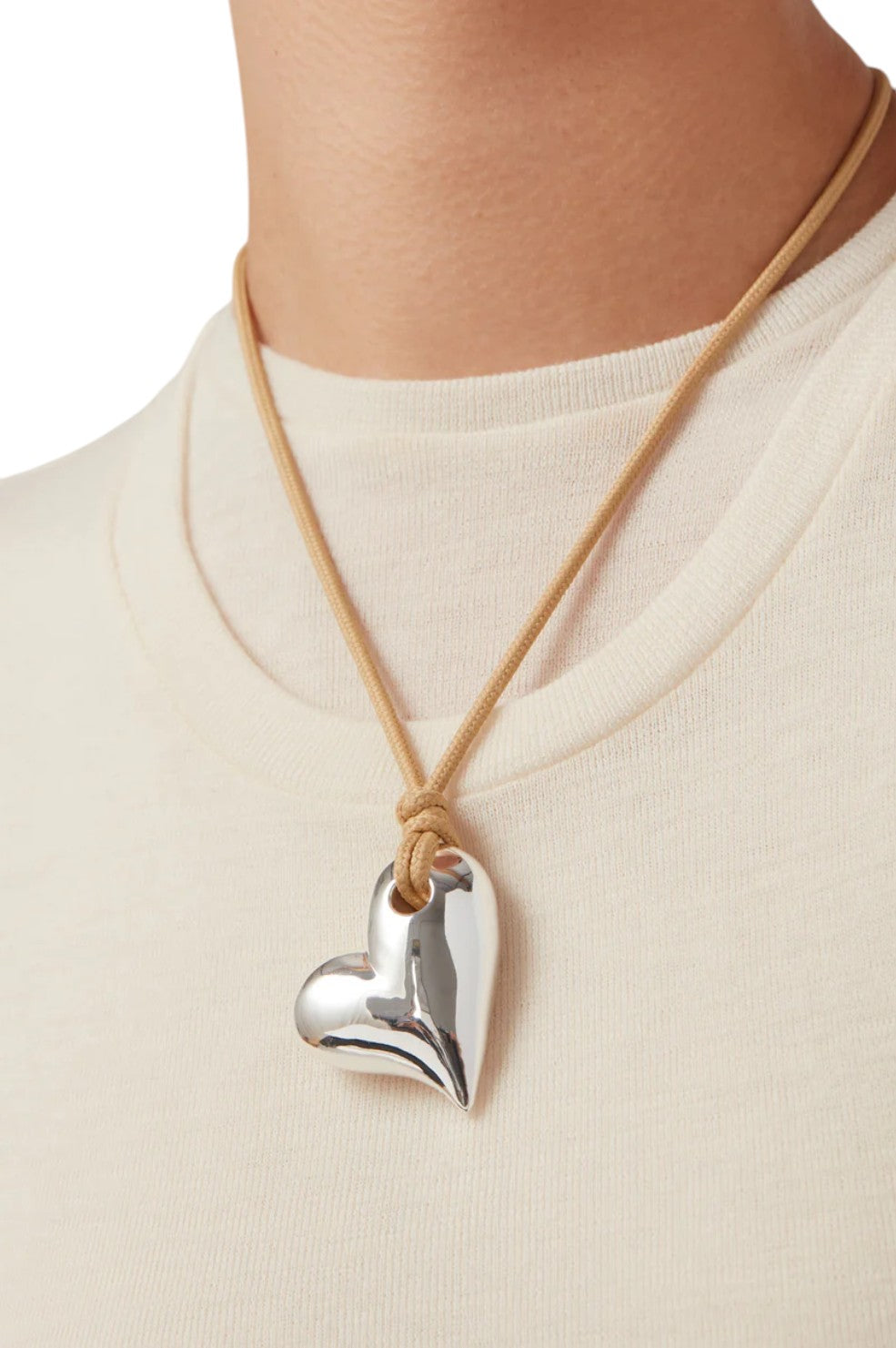 Art Heart On A String Necklace - Silver