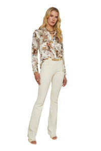 *PRE-ORDER* Tyler Silk Blouse - Ecru Multi Tapestry Jungle - Shop Yu Fashion