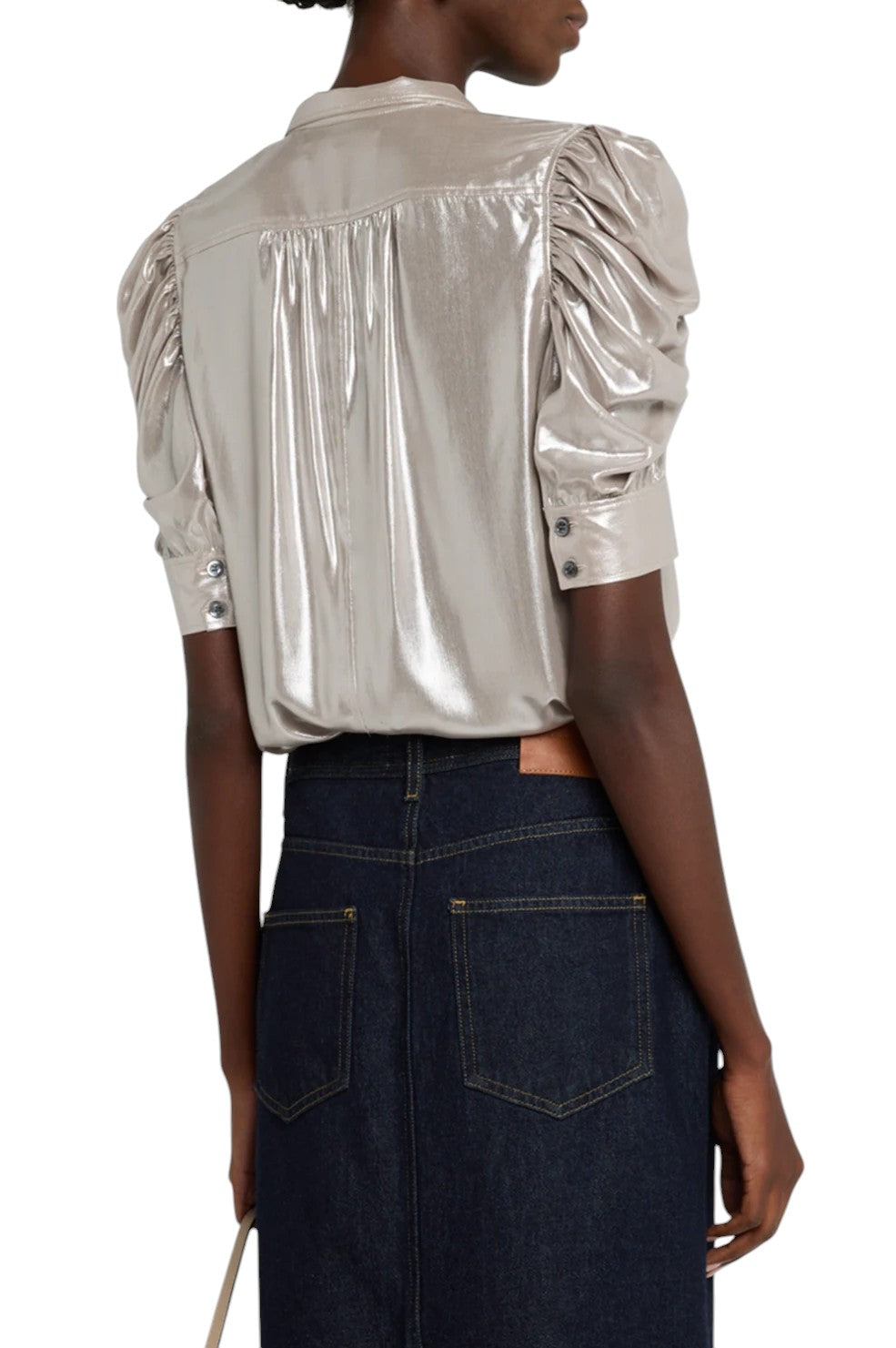 Lurex Gillian Top - Silver Lame