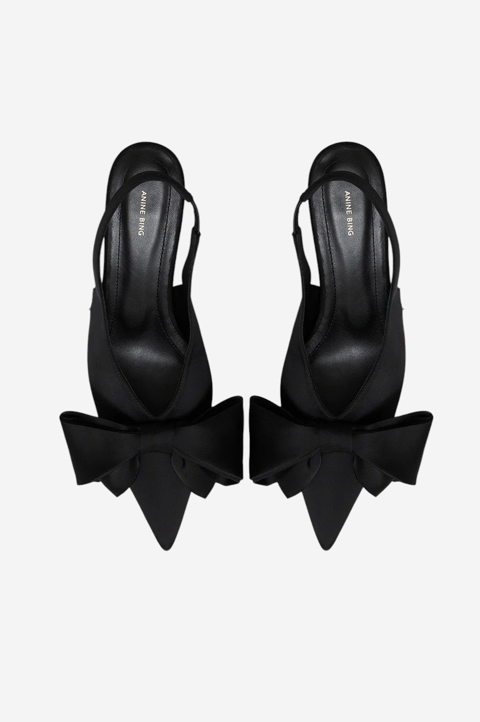*PRE-ORDER* Nina Heels With Bow - Black Satin - Shop Yu Fashion