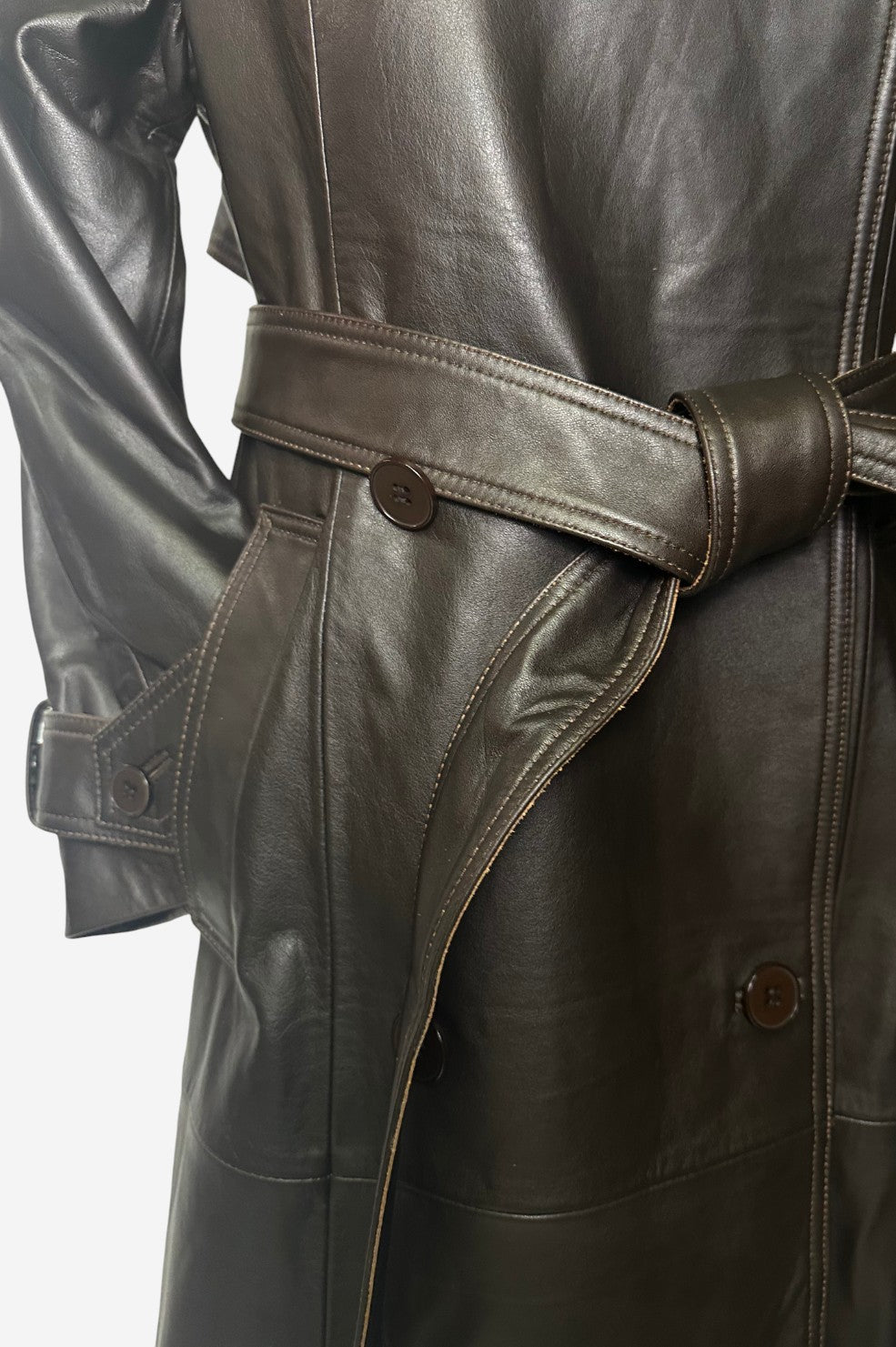 Corrin Leather Trench - Espresso