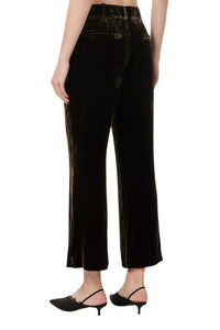 Crop Flare Velvet Trouser - Espresso