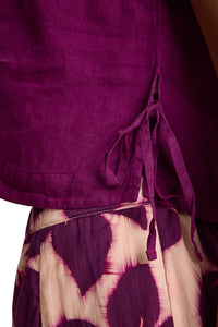 Tavia Woven Linen Top - Grapes