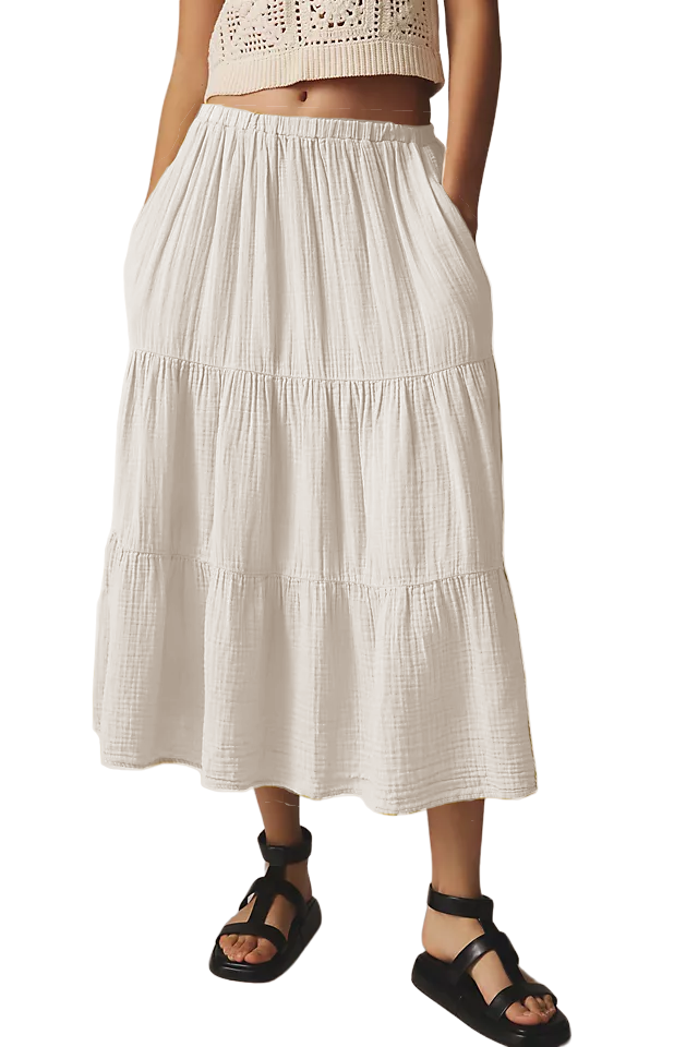 Danielle Tiered Skirt - Coconut