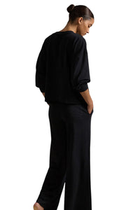 Sweatshirt & Wide Leg Set - Black