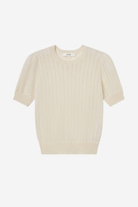 The Ladder Pointelle Sweater - Cream - Shop Yu Fashion