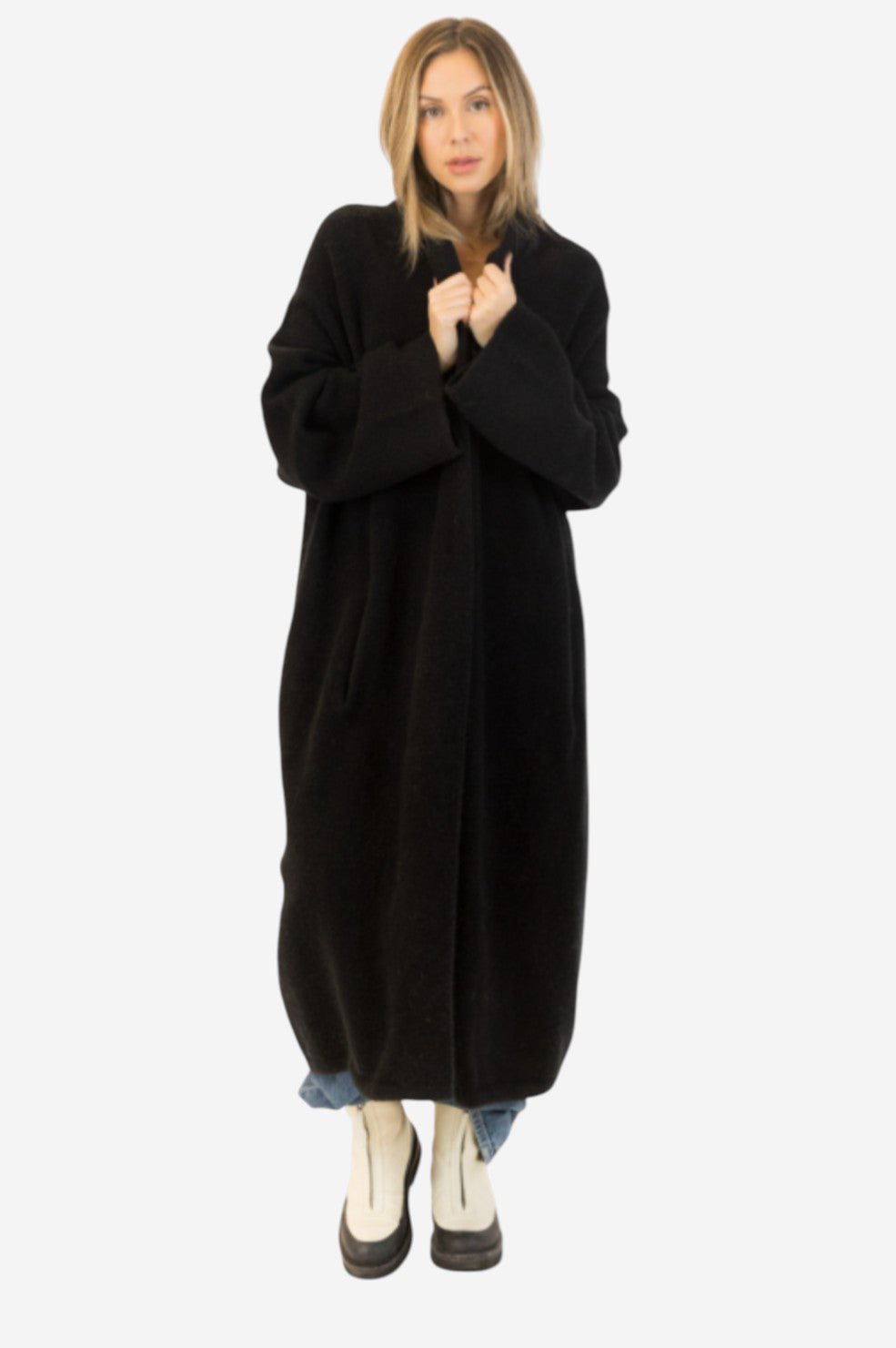 Hugh Shawl Collar Coat - Black - Shop Yu Fashion