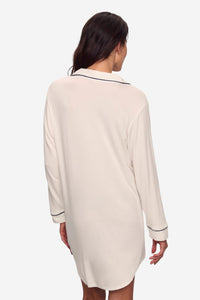 Gisele Sleepshirt - Ivory/Navy - Shop Yu Fashion