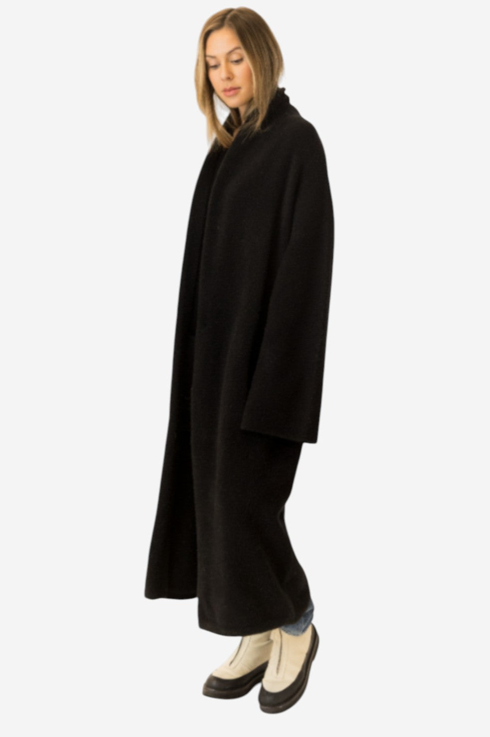 Hugh Shawl Collar Coat - Black - Shop Yu Fashion