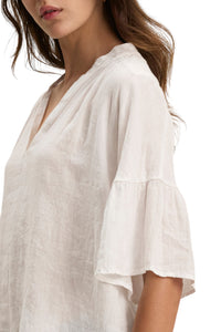Raye Woven Linen Top - White