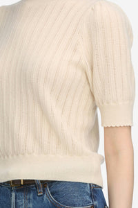 The Ladder Pointelle Sweater - Cream - Shop Yu Fashion