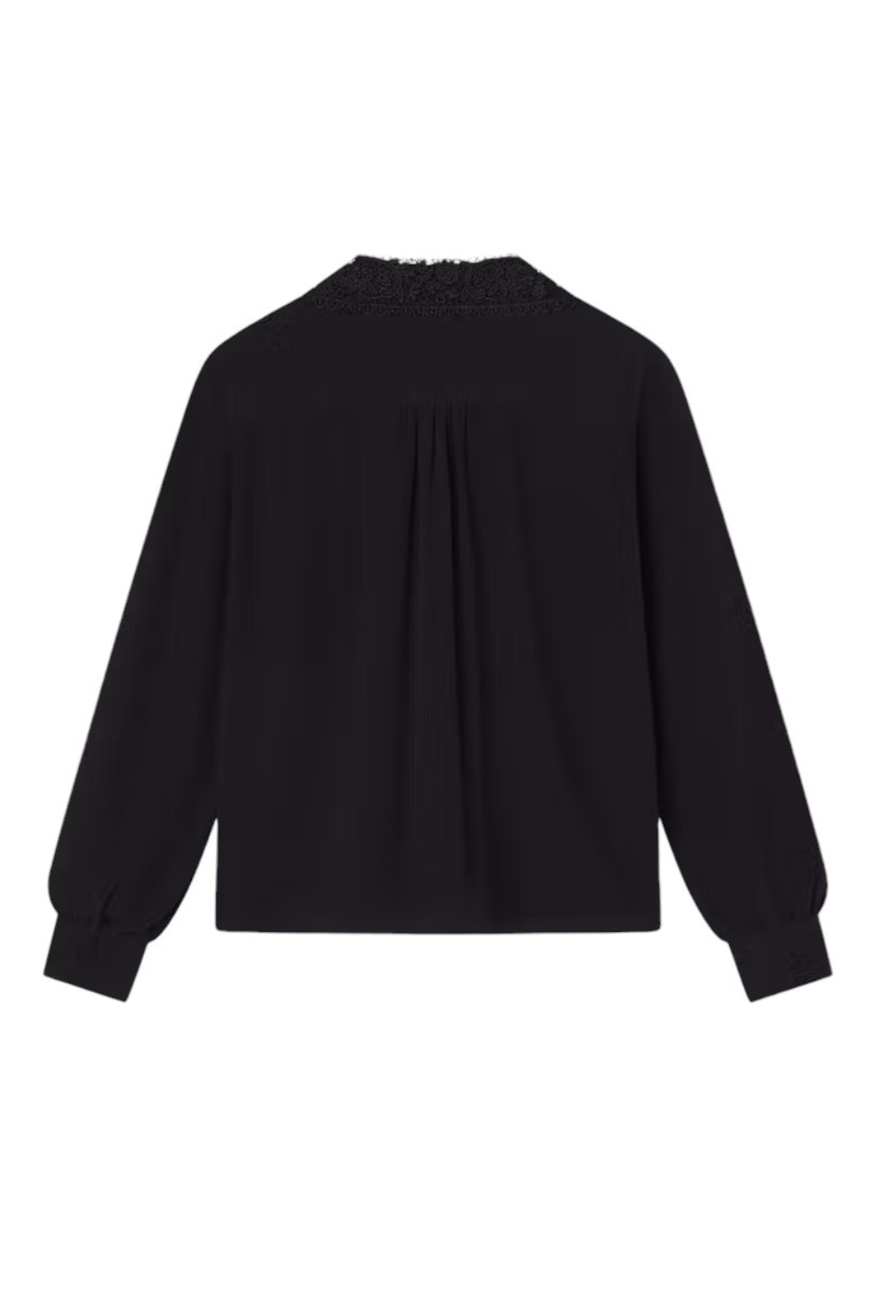 Lace Collar Blouse - Black