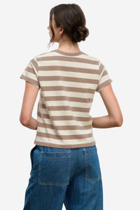 Anais Jersey Stripe Top - Mocha Stripe - Shop Yu Fashion