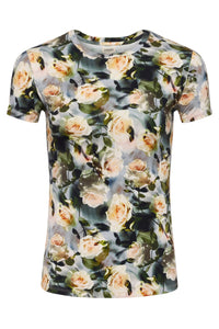 Ressi Fitted Tee - Multi Distressed Floral